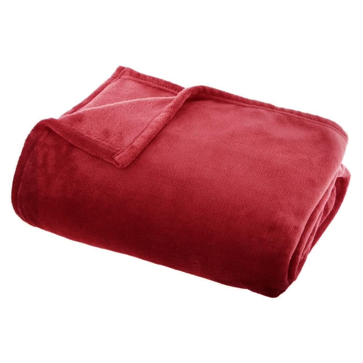 Plaid-Flanel-Uni-130x180cm-Rood