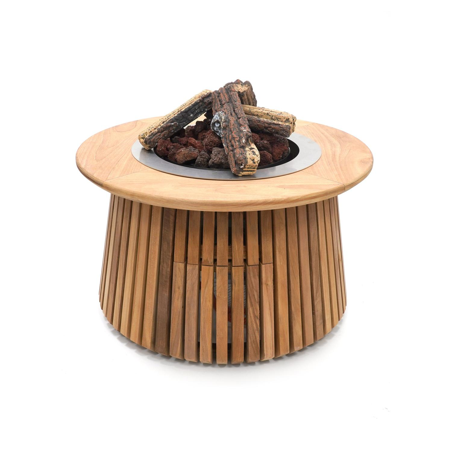 Happy Cocooning Lagoon Round 60 Fire Table - Ø 60 cm - Teak - Modern Design