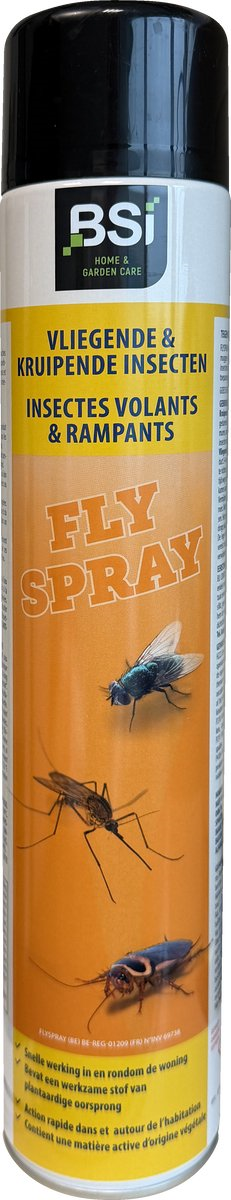 BSI Flyspray Insecticide Binnenshuis - Insectenbestrijding - Tegen Vliegende & Kruipende Insecten - 750 ml