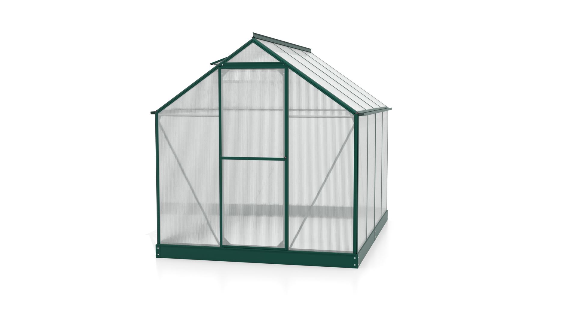 Triton-5000-HKP-4mm-donkergroen-Polycarbonaat-serre-Vrijstaand-B190-4-x-L253-5-x-H207-cm