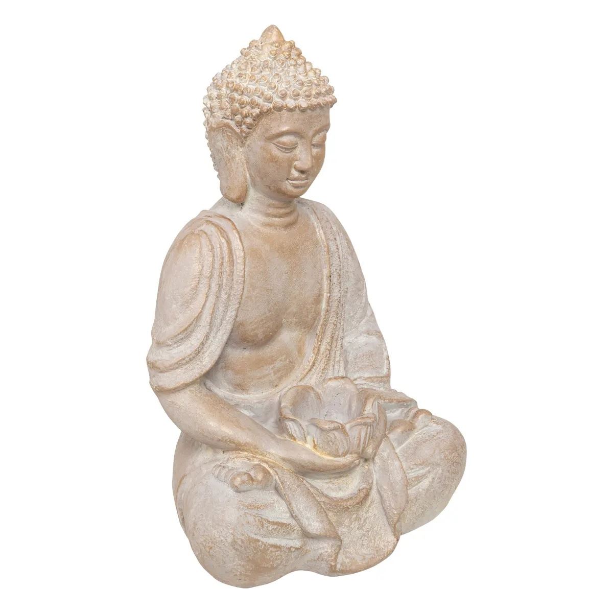 Atmosphera Boeddha Beeld – Beige, 39 cm