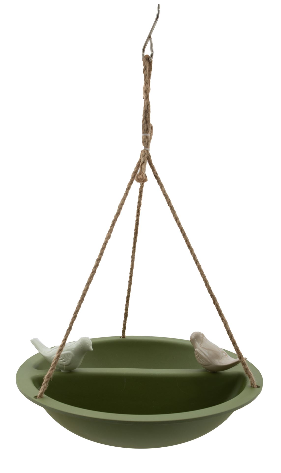 Point-Virgule - bain d'oiseaux/ mangeoire en fibre de bambou - vert - Ø27 x H6 cm