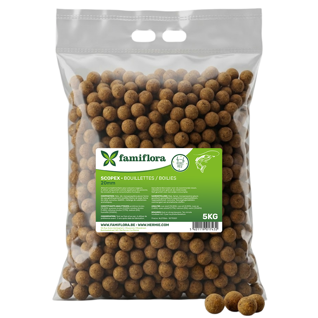 Famiflora Boilies Scopex - 20mm - 4-6h dissolve time - 5kg