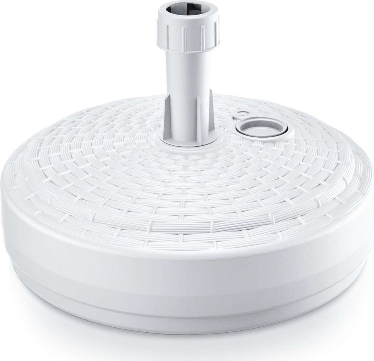 Prosperplast Parasolvoet Rond - 39 cm - Rotan look - Wit - 10 Liter