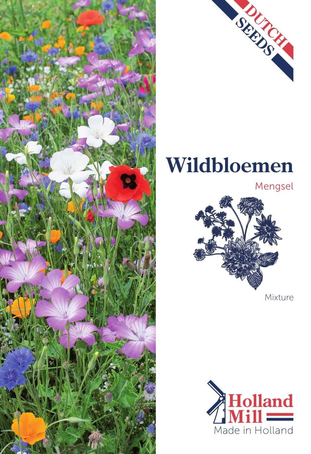 Holland Mill wildbloemen mengsel bloemenzaden - Ca. 2,5 gram (± 2,5m²)