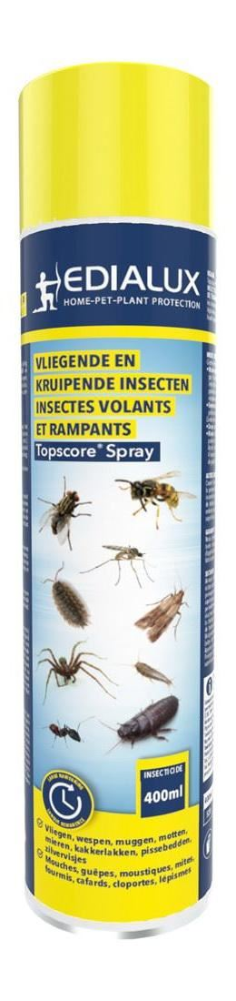 Edialux Topscore spray 400ml - Spray contre tous les insectes volants et rampants dans et autour de la maison