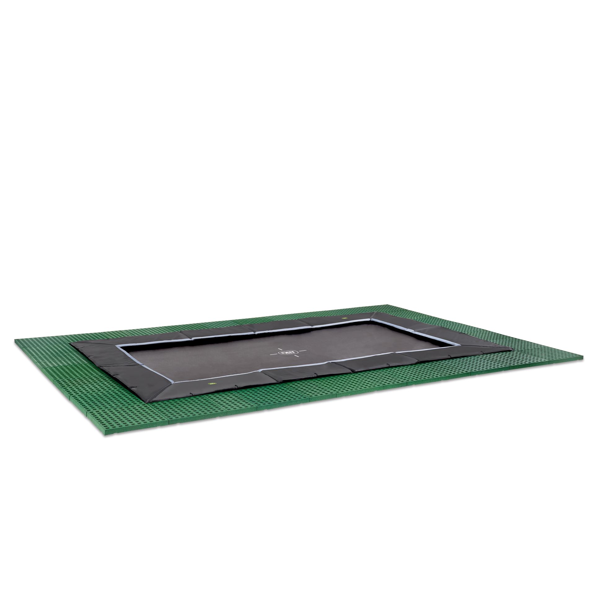 EXIT-Dynamic-groundlevel-trampoline-244x427cm-met-Freezone-veiligheidstegels-zwart