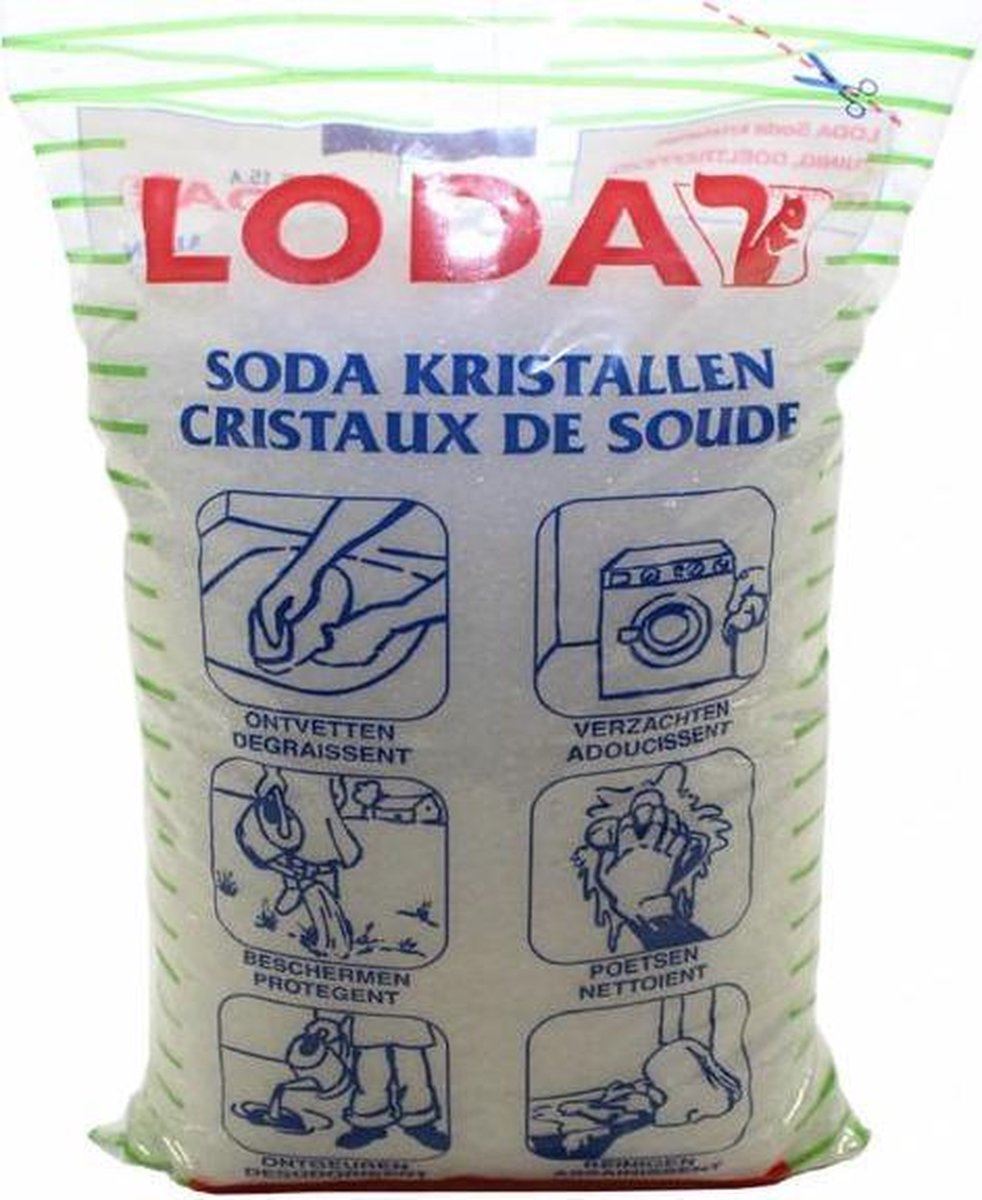 Loda soda crystals - Bag of 2 KG - Cleans, degreases, unclogs and descales