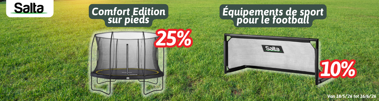 réduction sur les trampolines et les équipements de football Salta