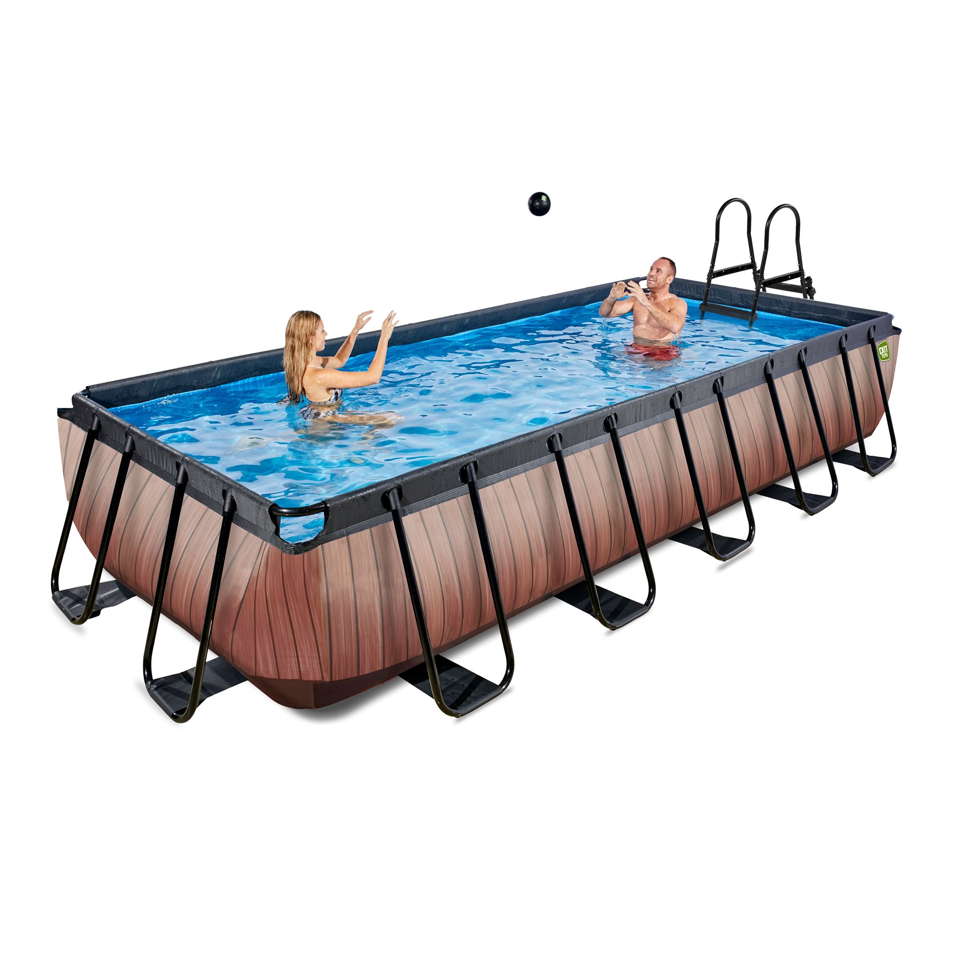 EXIT-Wood-zwembad-540x250x100cm-met-zandfilterpomp-bruin