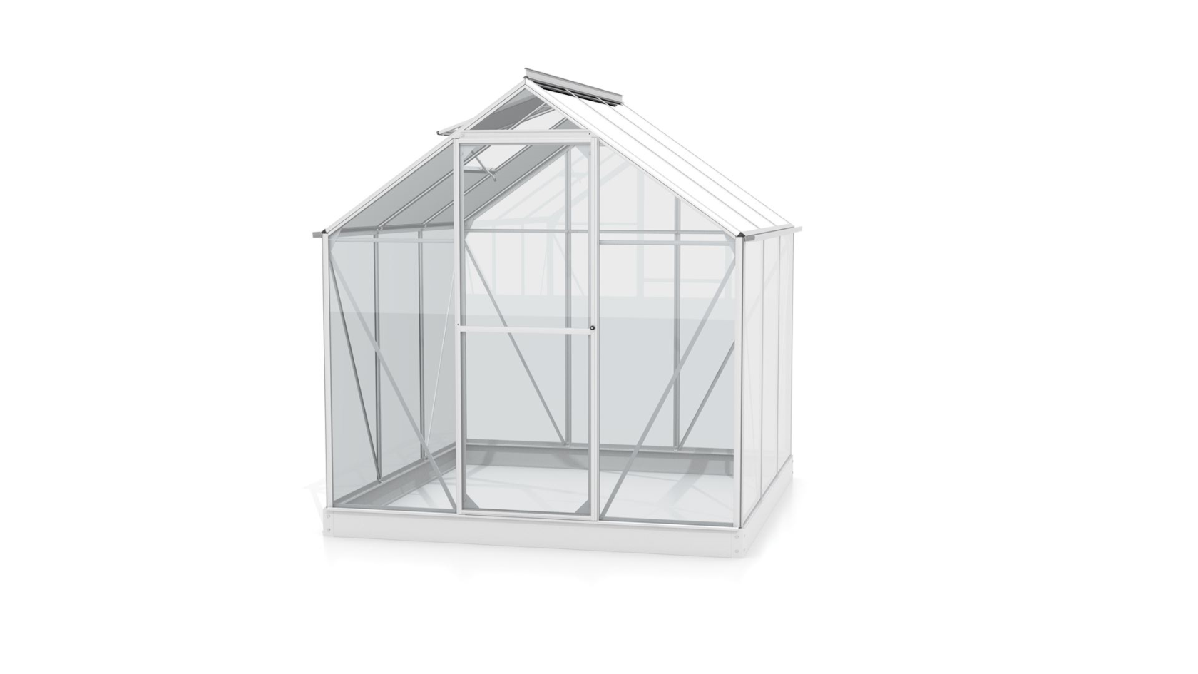 Jardin d'hiver Vitavia Triton 3,8m² avec verre de sécurité - Aluminium - Avec porte flexible (peut être configurée comme une porte à la française ou une porte coulissante) et fondation