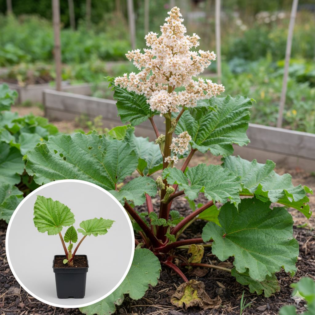 Rabarber-gezaaid-pot-2L-gezaaide-plant-Rheum-rhabarbarum-