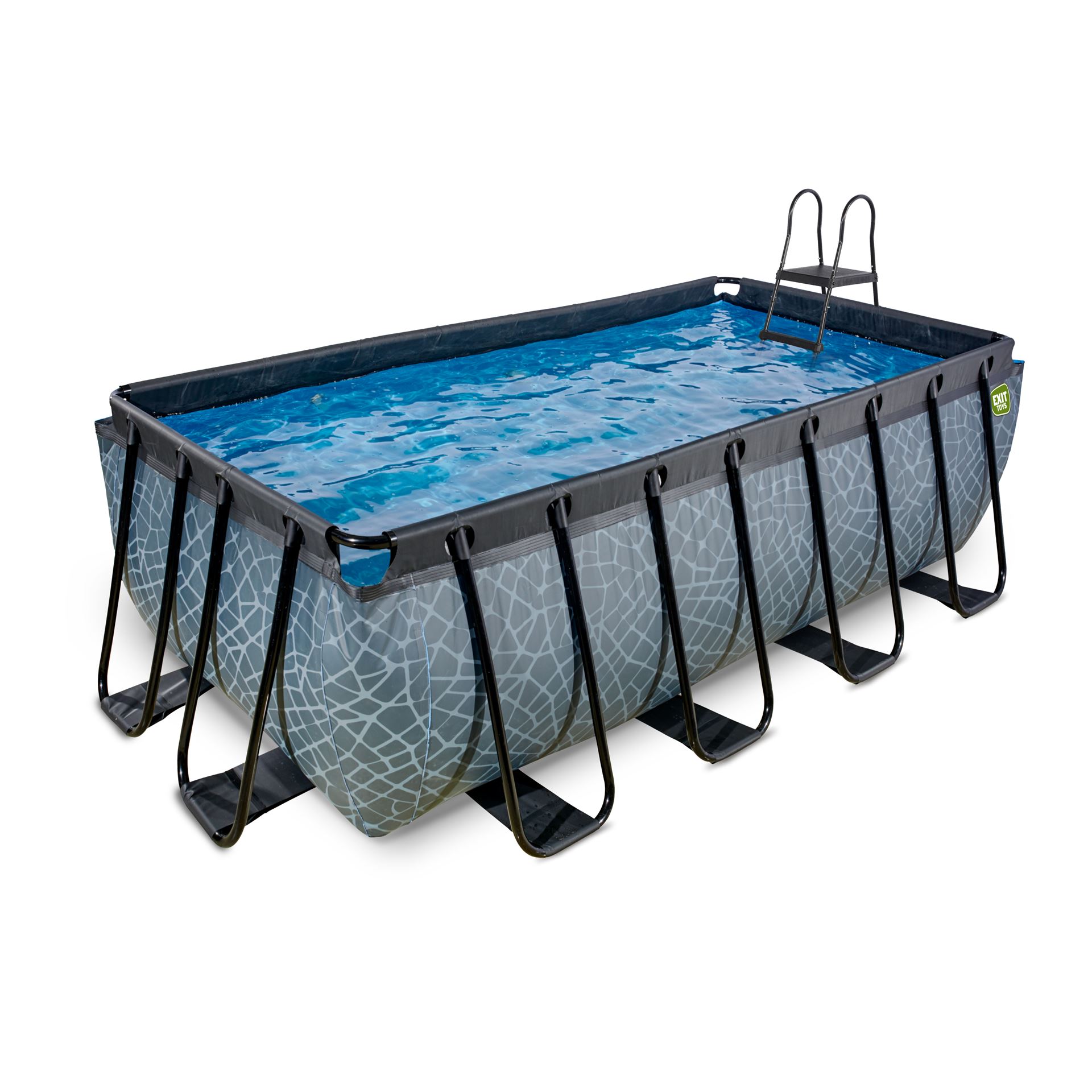 EXIT Piscine hors-sol en pierre - rectangulaire - L400 x L200 x H122 cm