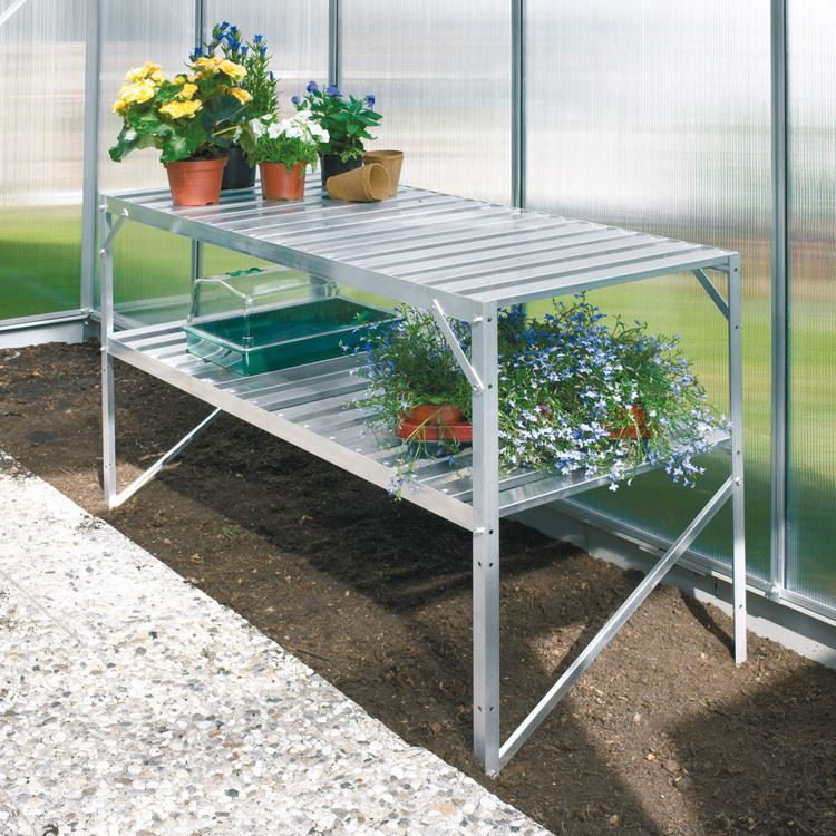 Dubbele kweektafel (aluminium) - 121x54x76cm