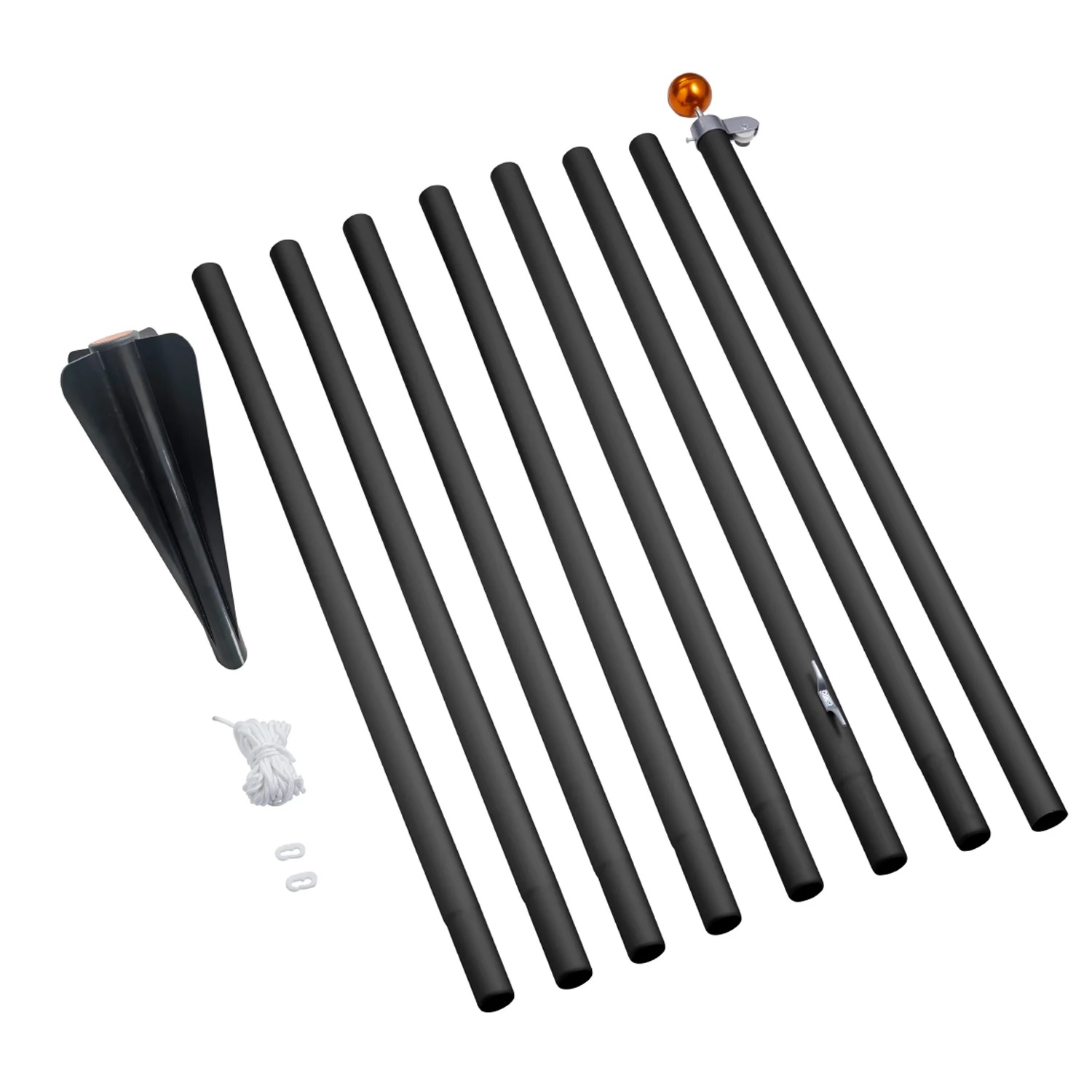 Fairybell Deelbare Vlaggenmast 8 meter - Zwart - Outdoor Vlaggenmast - Deelbaar & Stevig