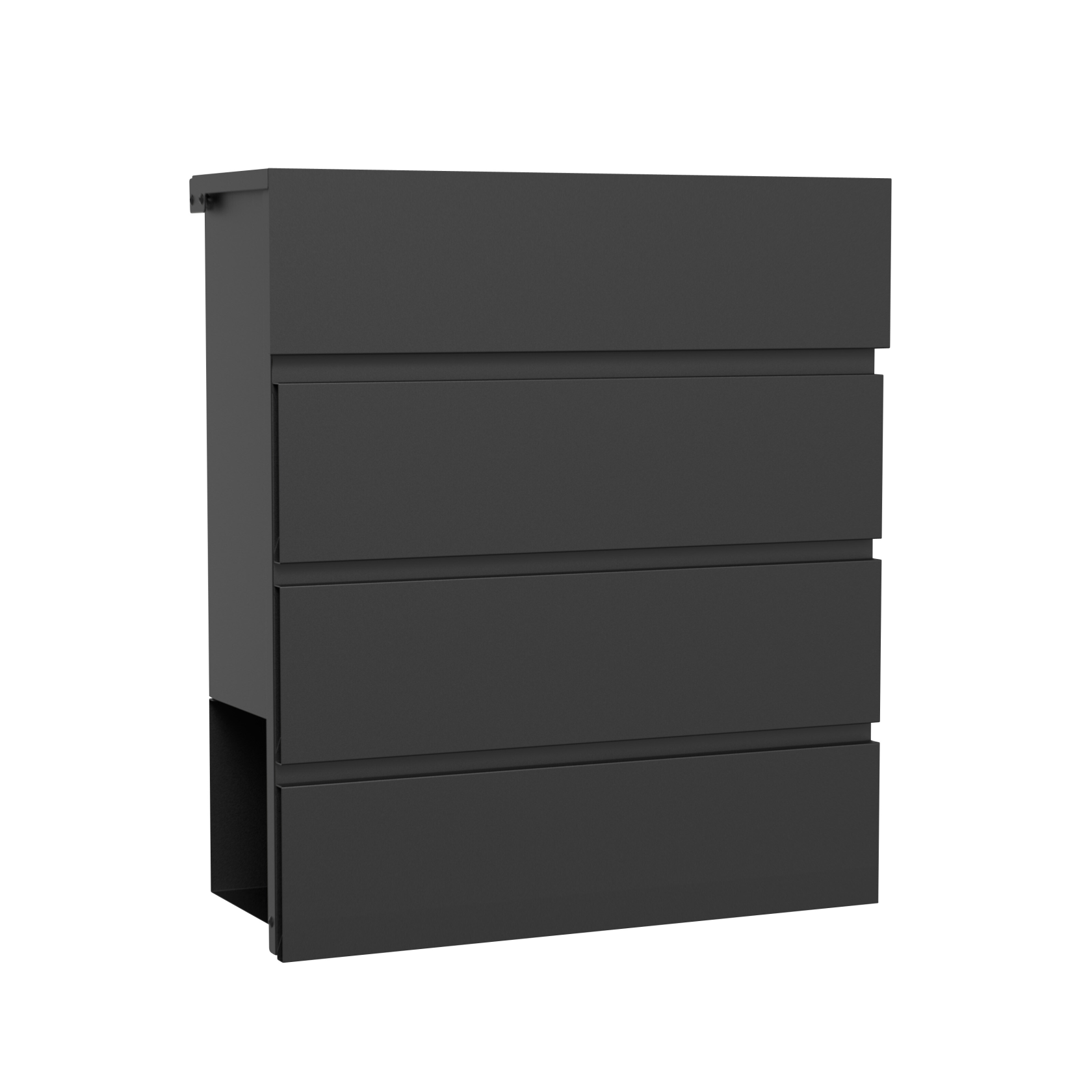 Practo Garden mailbox Marseille - matte black - with key lock