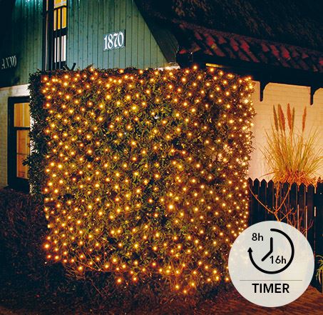 Anna's Collection - netverlichting - L200 x B140 cm - 252 warm witte ledlampjes - met timer