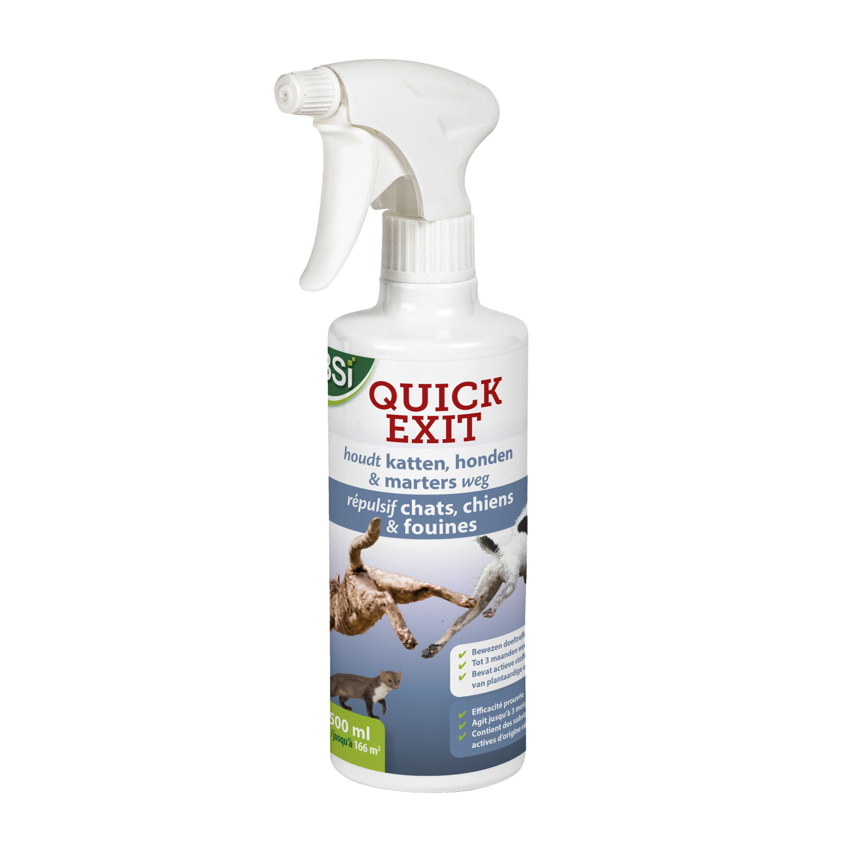 BSI Quick Exit Spray - Tegen Honden, Katten & Marters - 500 ml
