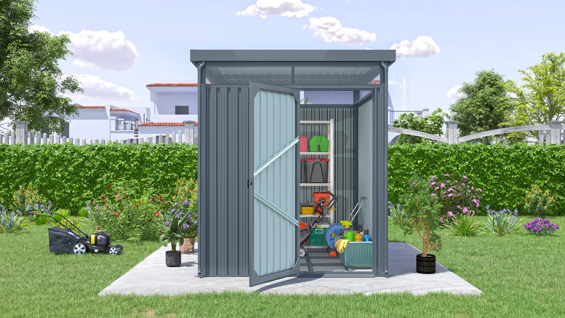 Tuinberging-Rheinfelden-78-antraciet-matt-Tuinberging-metaal-B190-x-L233-x-H226-cm