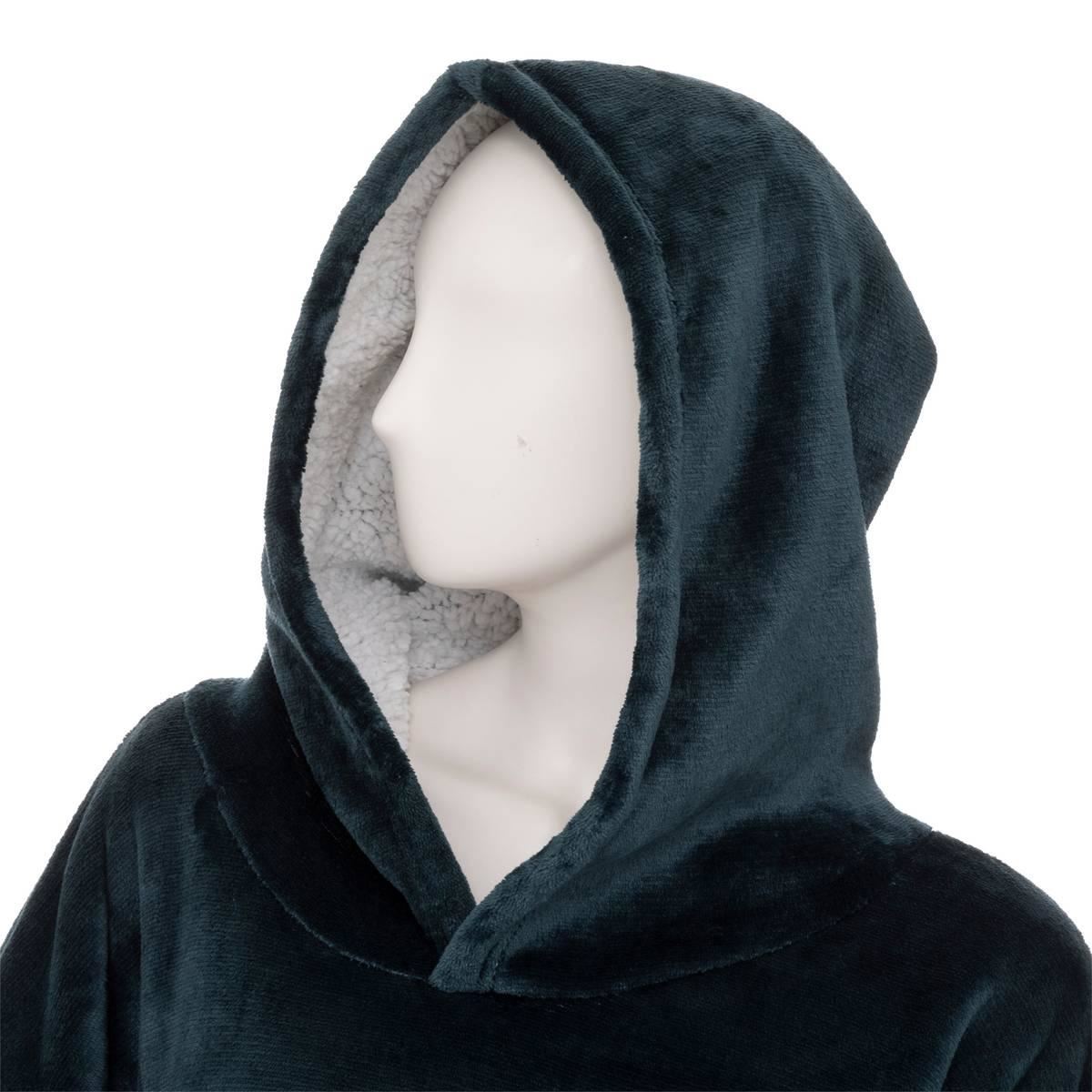 Poncho-plaid-XL-Blauw