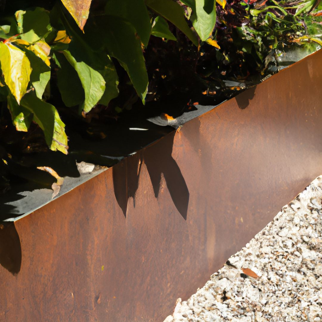 Démarcation en acier corten Famiflora - H : 24cm x L : 100cm - Epaisseur 1,5mm - Acier corten SPA-H
