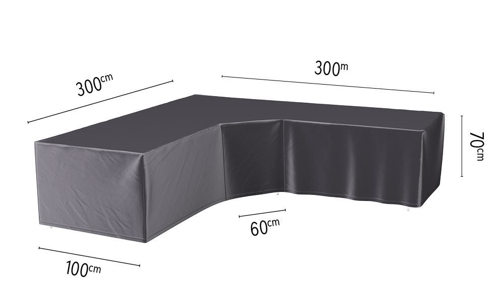 Platinum Aerocover housse pour ensemble de salon trapèze - Housse respirante pour ensemble de salon (forme L) avec grand coin ou coin trapèze et dossier haut 300 x 300 x 85 x H65/90cm