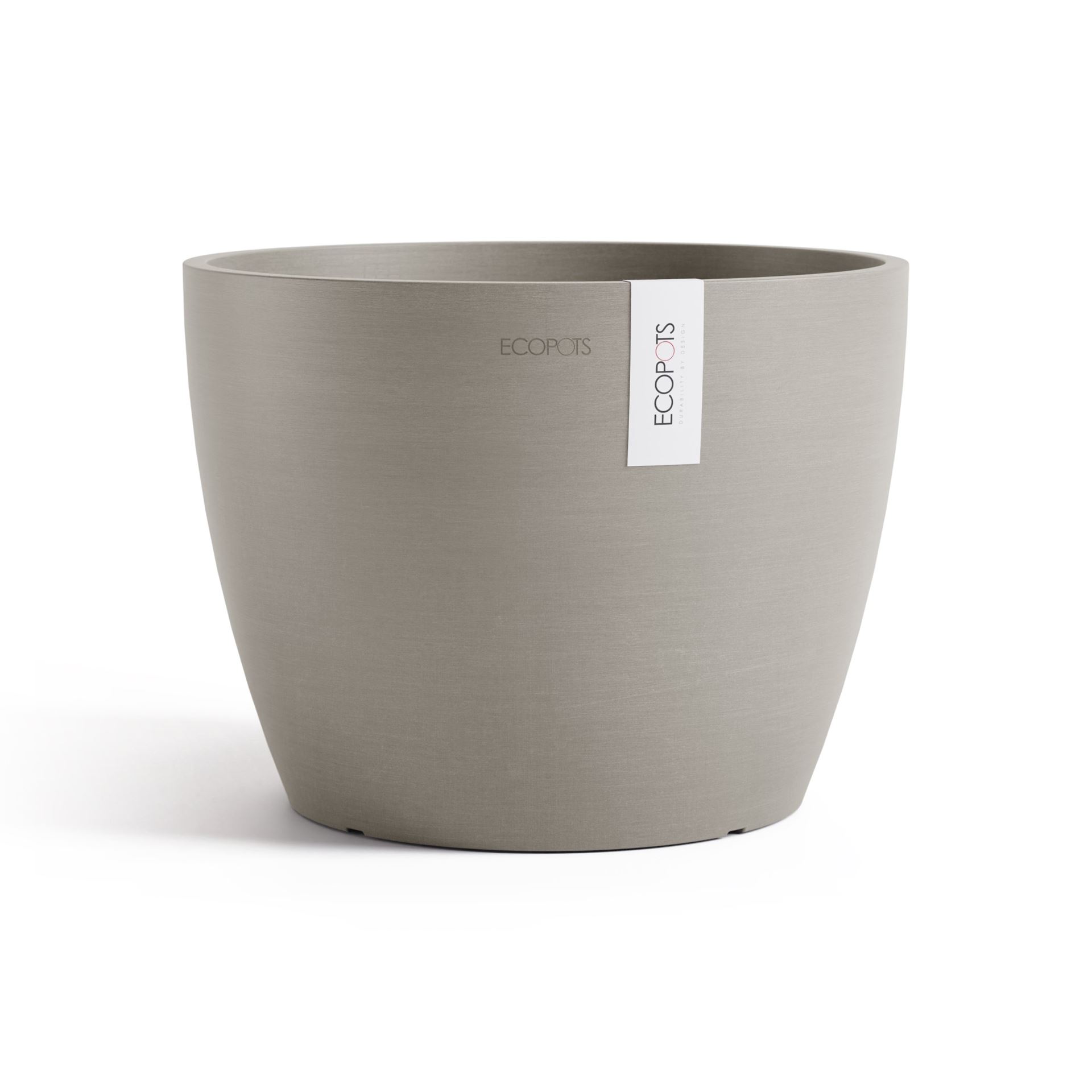 Ecopots Stockholm 31 - Taupe - Ø31 x H23,5 cm - Ronde taupe bloempot