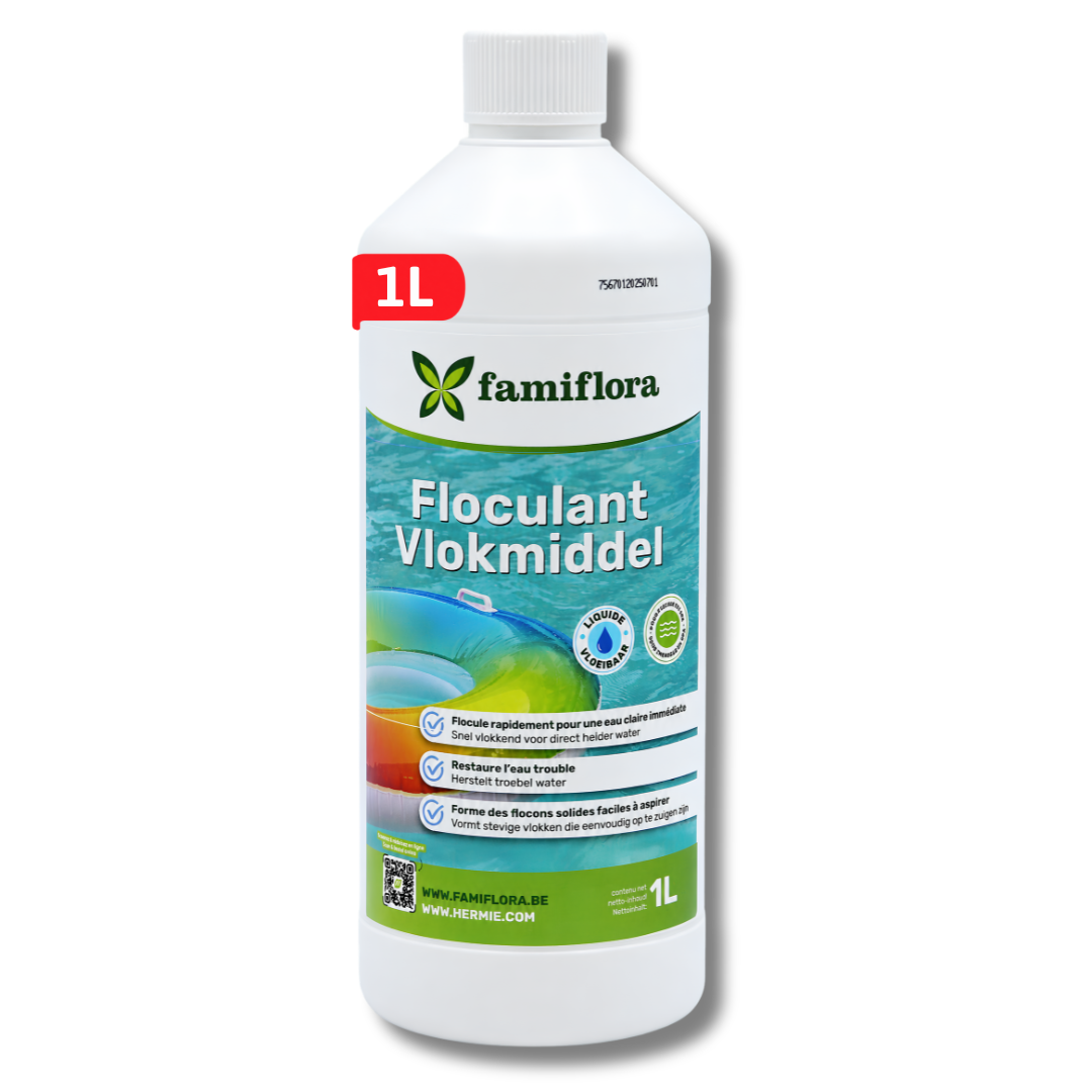 Famiflora Flocculant liquide 1L - floculant liquide pour une eau cristalline !