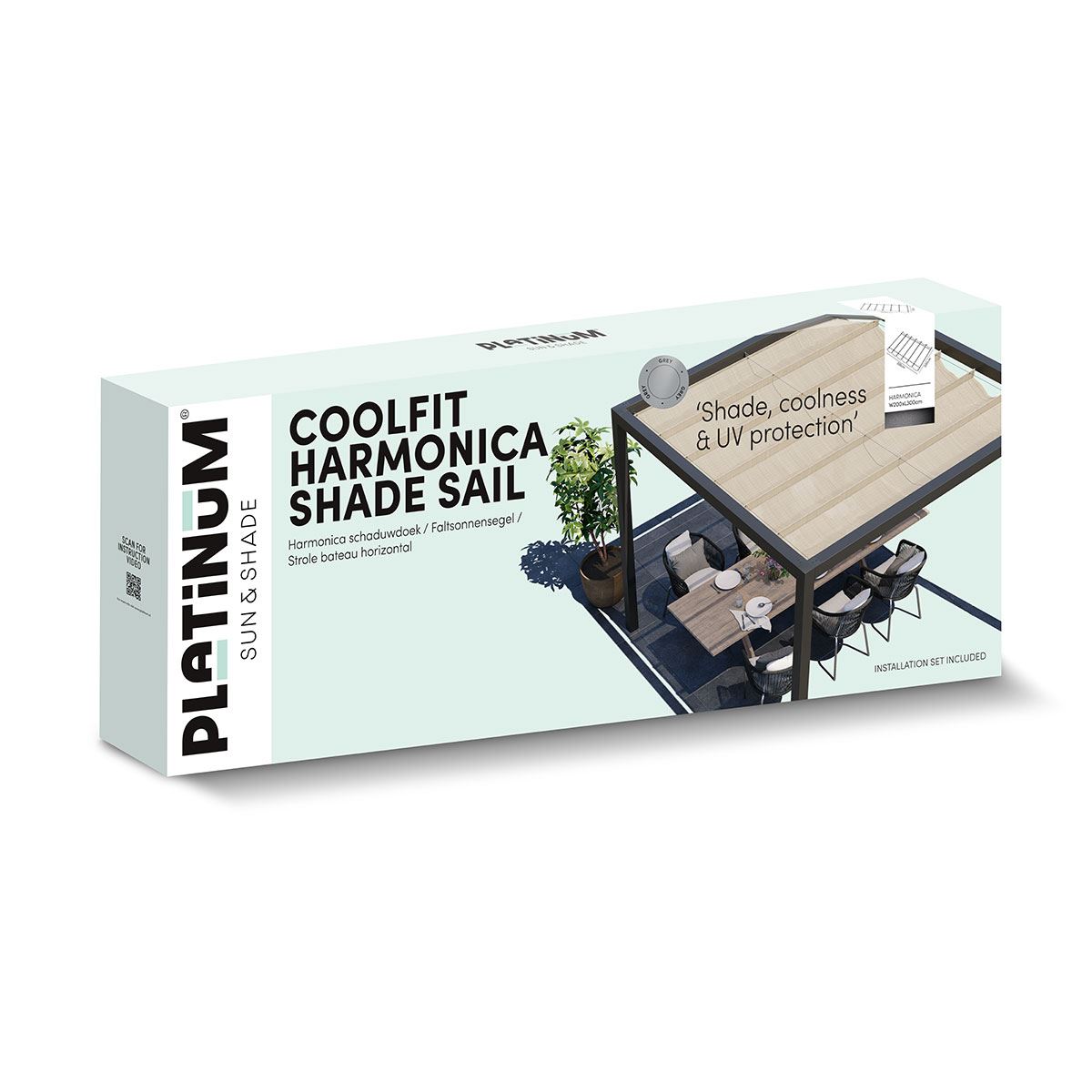 Platinum-Sun-Shade-Harmonica-Schaduwdoek-B200xL300-Kleur-Zandkleur