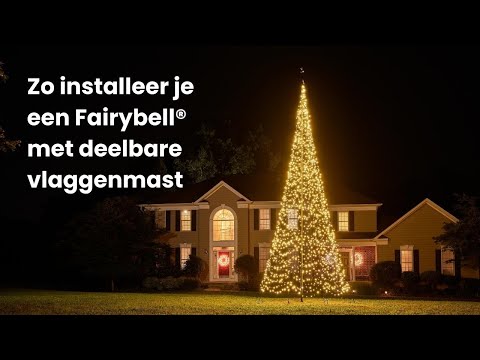 Fairybell flagpole Christmas tree - 10 m - 2,000 warm white LED lights - excluding flagpole